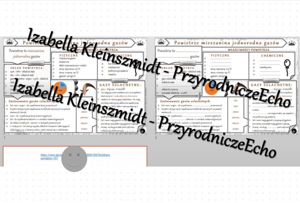 Minizestaw na temat „Powietrze, gazy szlachetne” – sketchnotka + karta pracy w power point + gratisowy link do prezentacji multimedialnej niekomercyjnej wykonanej w genial.ly do indywidualnego pobrania i użycia do celów niekomercyjnych. Chemia 7, „Gazy i