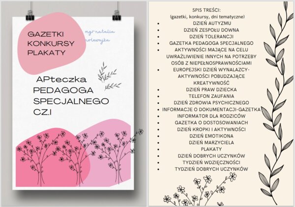 APteczka pedagoga specjalnego cz.I GAZETKI, KONKURSY, PLAKAT
