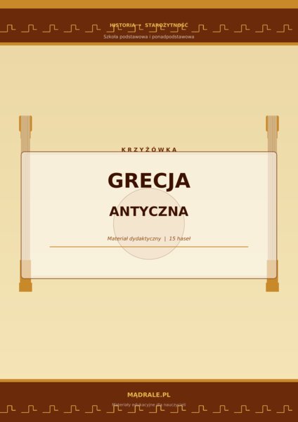KRZYŻÓWKA "STAROŻYTNA GRECJA" + KLUCZ ODPOWIEDZI