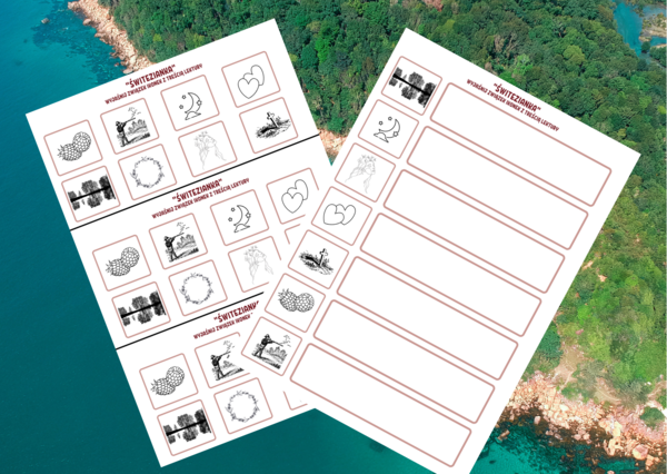 „ŚWITEZIANKA” – ikonki – wklejki – karta pracy – lektury 7-8