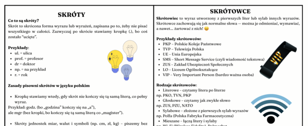 Skróty i skrótowce - atrakcyjna notatka