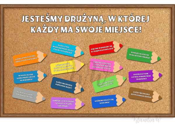 Gazetka klasowa - "JESTEŚMY DRUŻYNĄ, W KTÓREJ KAŻDY MA SWOJE MIEJSCE"