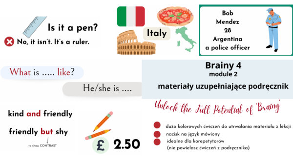Brainy 4, unit 2, materiały dodatkowe do podręcznika