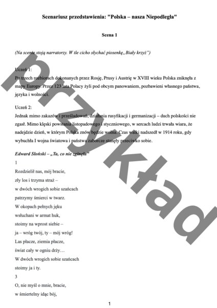 Scenariusz uroczystego apelu z okazji 11 listopada