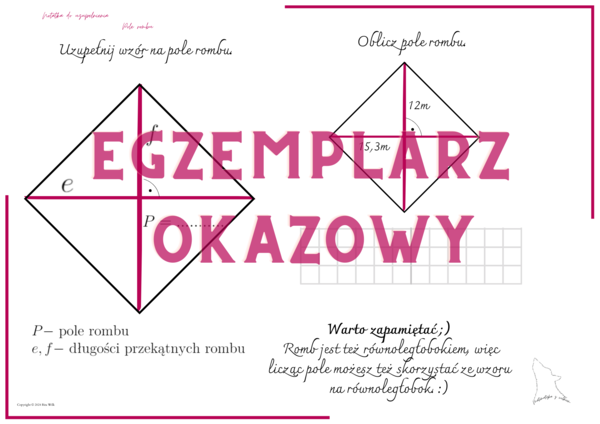 Pole rombu - notatka do uzupełnienia