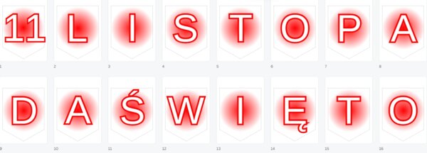 11 LISTOPADA ŚWIĘTO NIEPODLEGŁOŚCI- NAPIS GIRLANDA