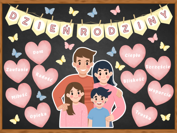 DZIEŃ RODZINY - zestaw materiałów - DEKORACJA XL oraz SKECZ - RODZINA TO DRUŻYNA