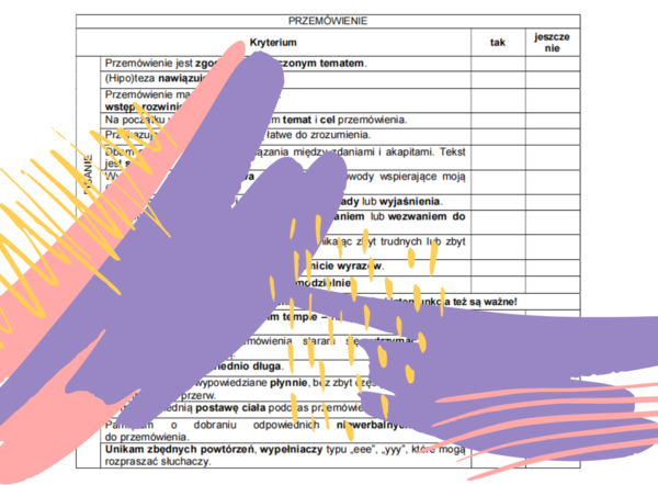 Kryteria pisania PRZEMÓWIENIA na języku polskim – klasa VII-VIII