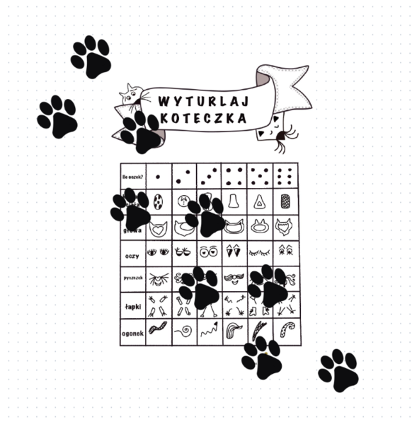 Rysunkowa zabawa z kostką - ,,WYTURLAJ KOTECZKA"