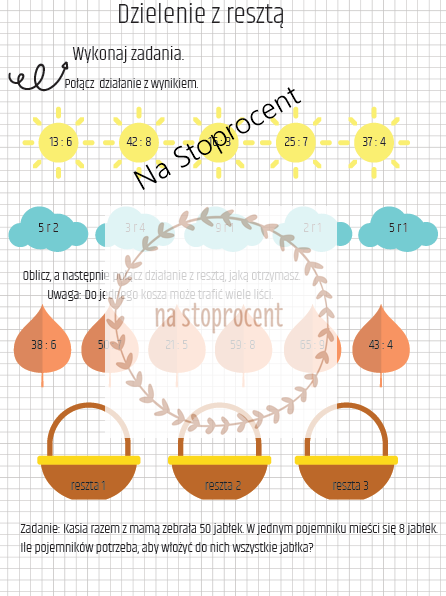 Karta pracy dzielenie z resztą