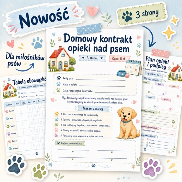 Domowy kontrakt opieki nad psem