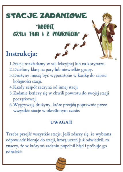 "Hobbit" - stacje zadaniowe (lekcja w ruchu)