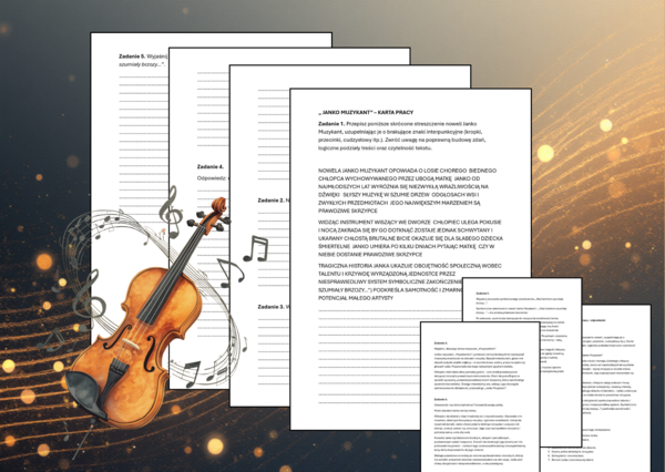 🎻"JANKO MUZUKANT" – karta pracy do noweli + odpowiedzi + 2 infografiki