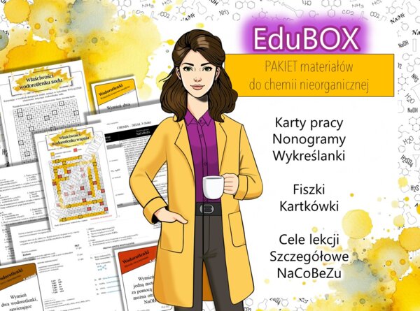 EduBOX! Klasa 8. Chemia nieorganiczna. Wodorotlenki. Kwasy. Sole. PAKIET na cały semestr!