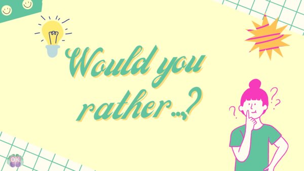 🎲 Would You Rather…? – The Ultimate English Speaking Game! (Poziom A1–B2, 31 stron)angielski konwersacje, gra językowa, would you rather, pytania po angielsku, nauka przez zabawę, speaking, dyskusja po angielsku, argumentowanie, materiały ESL, poziom A1 