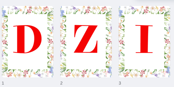 Dzień Kobiet - girlanda, napis, kwiatowa ramka