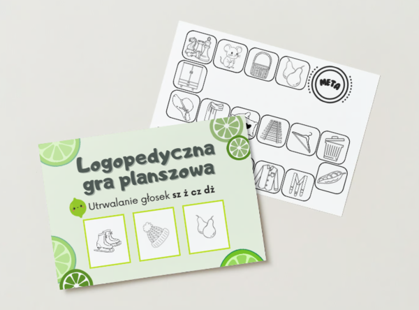 LOGOPEDIA LOGOPEDYCZNA GRA PLANSZOWA SZEREG SZUMIĄCY SZ, Ż, CZ, DŻ UTRWALANIE GŁOSEK