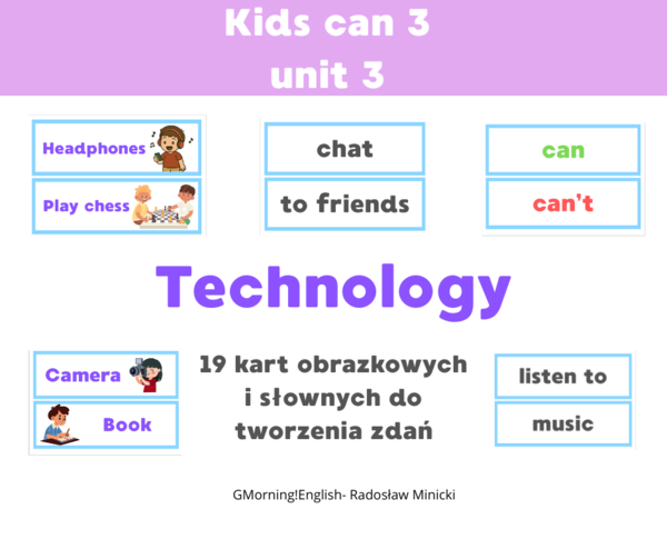 Karty obrazkowo słowne do Kids 3 unit 3 - Technology