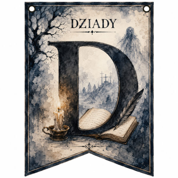 Baner z napisem Dziady
