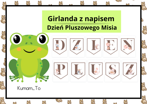 Girlanda, napis- Dzień Pluszowego Misia