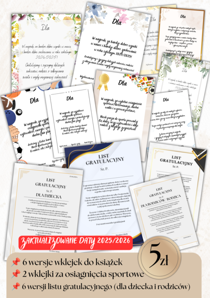 WKLEJKI DO KSIĄŻEK\LISTY GRATULACYJNE 2025/2026