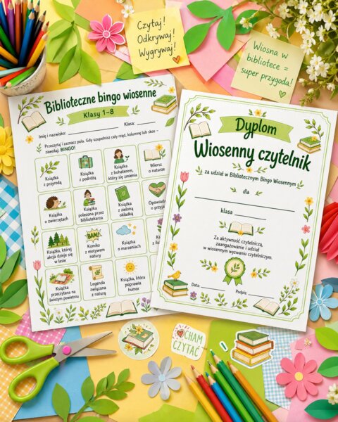 Biblioteczne bingo wiosenne
