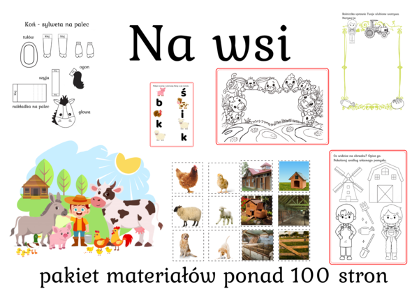 Pakiet materiałów "Na wsi" - Mega pakiet