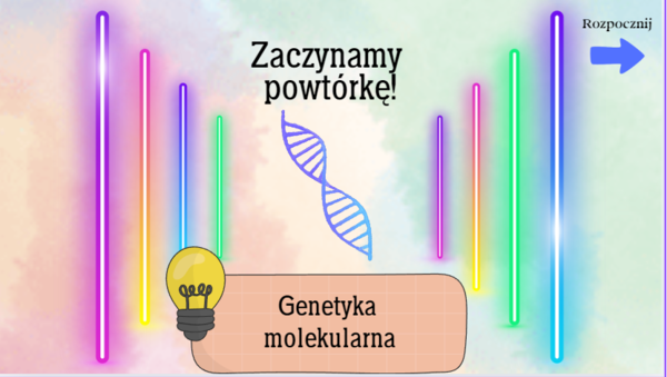 Genetyka molekularna - budowa DNA i RNA - ćwiczenia online na monitor interaktywny Biologia / Interaktywna lekcja biologii - Biologia klasa 8