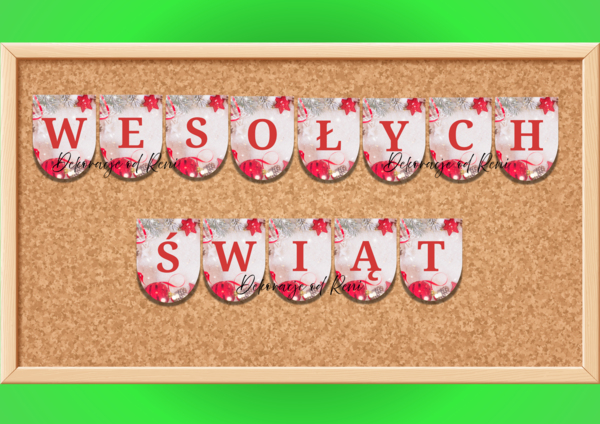 Wesołych Świat - girlanda wzór 4