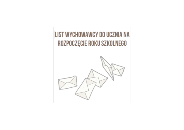 List dla uczniów na rozpoczęcie roku szkolnego
