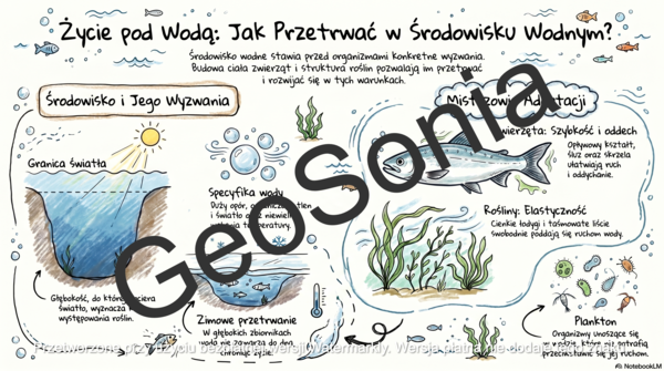 Warunki życia w wodzie - sketchnotka