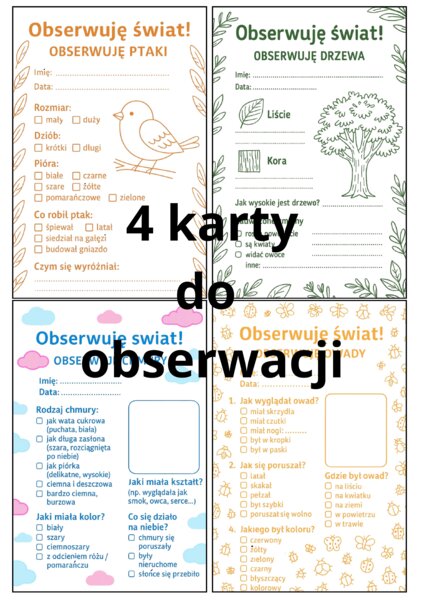 Karty do obserwacji przyrody