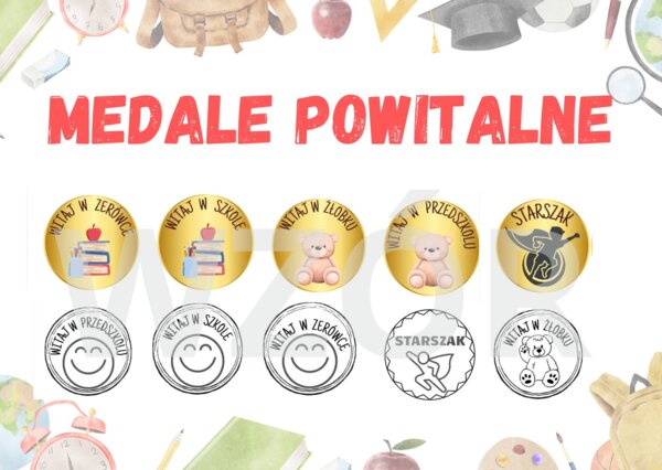 Medale powitalne - na początek roku w szkole/przedszkolu/żłobku
