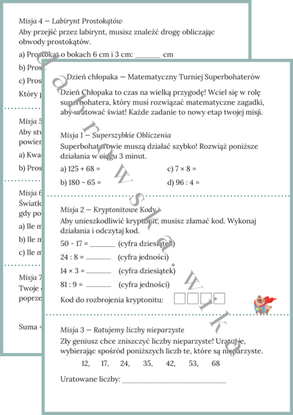 Dzień chłopaka - Matematyczne Wyzwanie Superbohaterów