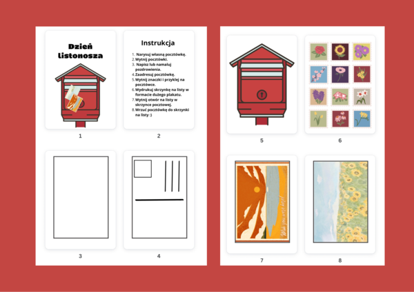 Pocztówki - zabawa