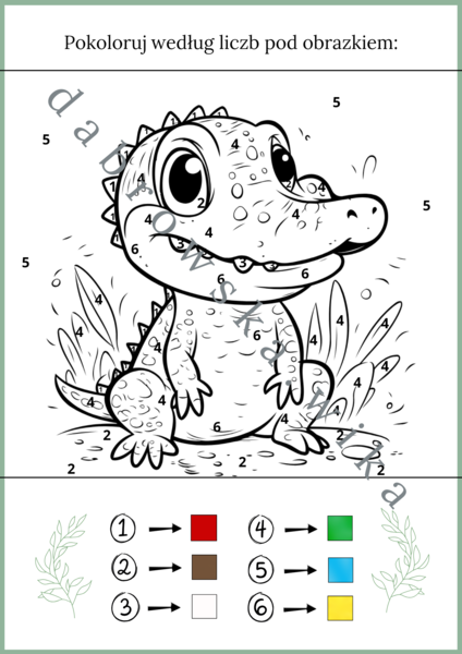 Kolorowanka - krokodyl