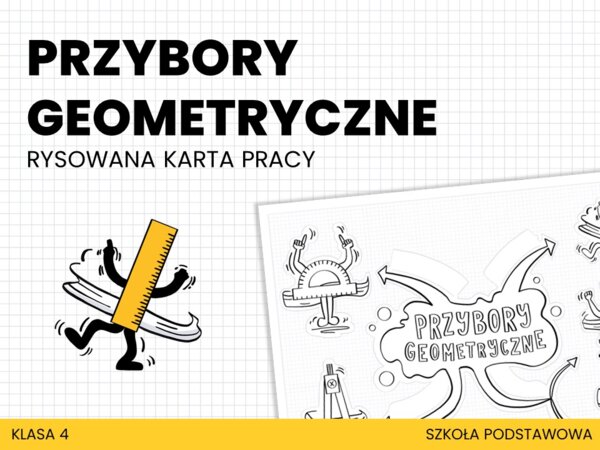 Przybory geometrycznе. Rysowana karta pracy