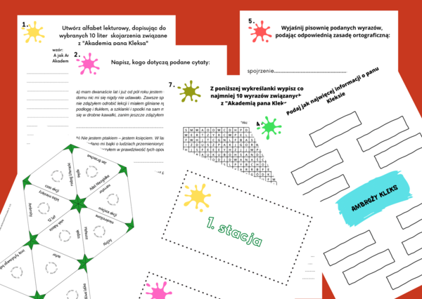 "AKADEMIA PANA KLEKSA" – stacje zadaniowe – lektura – kl. 4-6