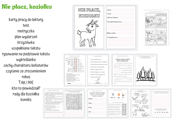 Nie płacz koziołku - karty pracy do lektury (PDF)