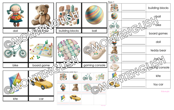 Zestaw kart obrazkowych: TOYS SET 1