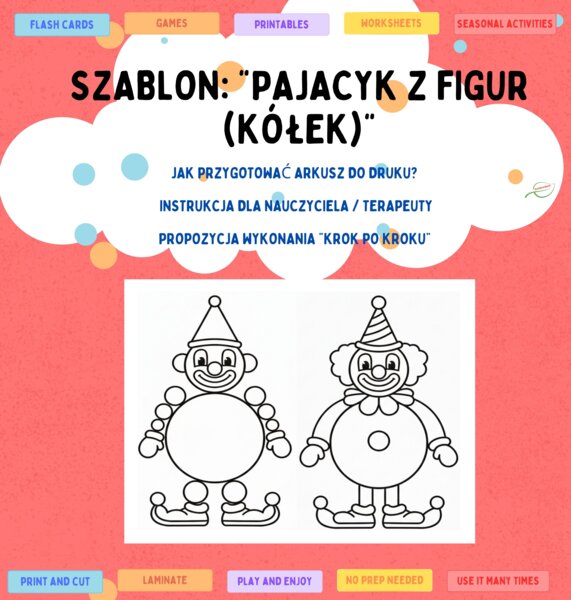 Szablon: "Pajacyk z figur (kółek)"