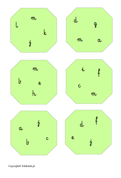 Zestaw kart typu dobble – nauka czytania