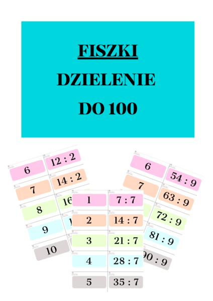 FISZKI - DZIELENIE DO 100