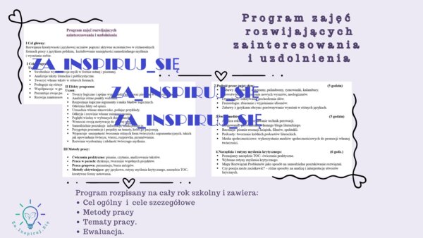 Program zajęć rozwijających zainteresowania i uzdolnienia uczniów