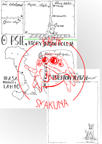 "O psie, który jeździł koleją" Roman Pisarski (1+1 GRATIS) - karty pracy, rysnotka, sketchnotka, omawianie lektury