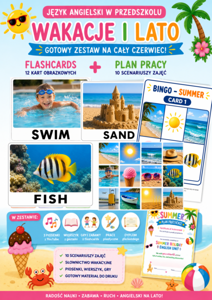 Plan pracy – Język angielski w przedszkolu – Czerwiec „Wakacje i lato”