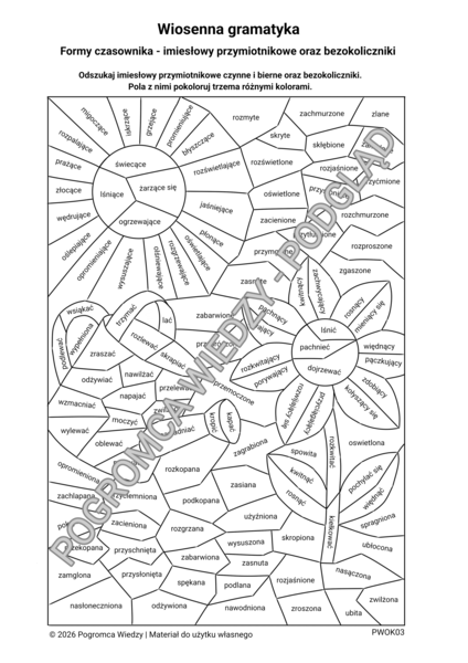 Wiosenna gramatyka - imiesłowy przymiotnikowe i bezokoliczniki
