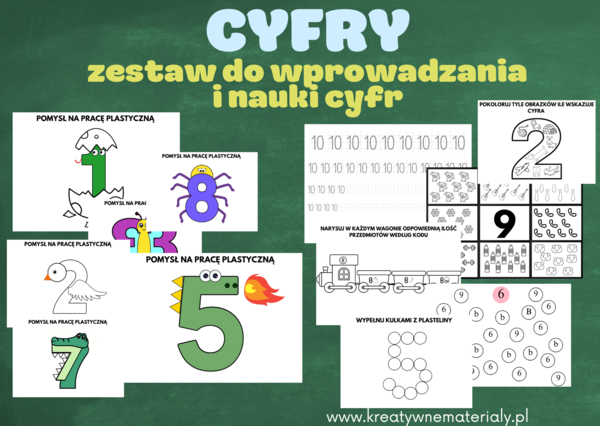 CYFRY- materiały do wprowadzania i nauki cyfr