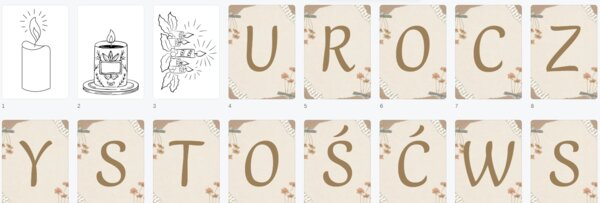 Uroczystość wszystkich świętych - napis girlanda