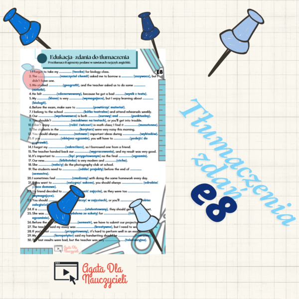 Edukacja - E8 - tłumaczenia zdań
